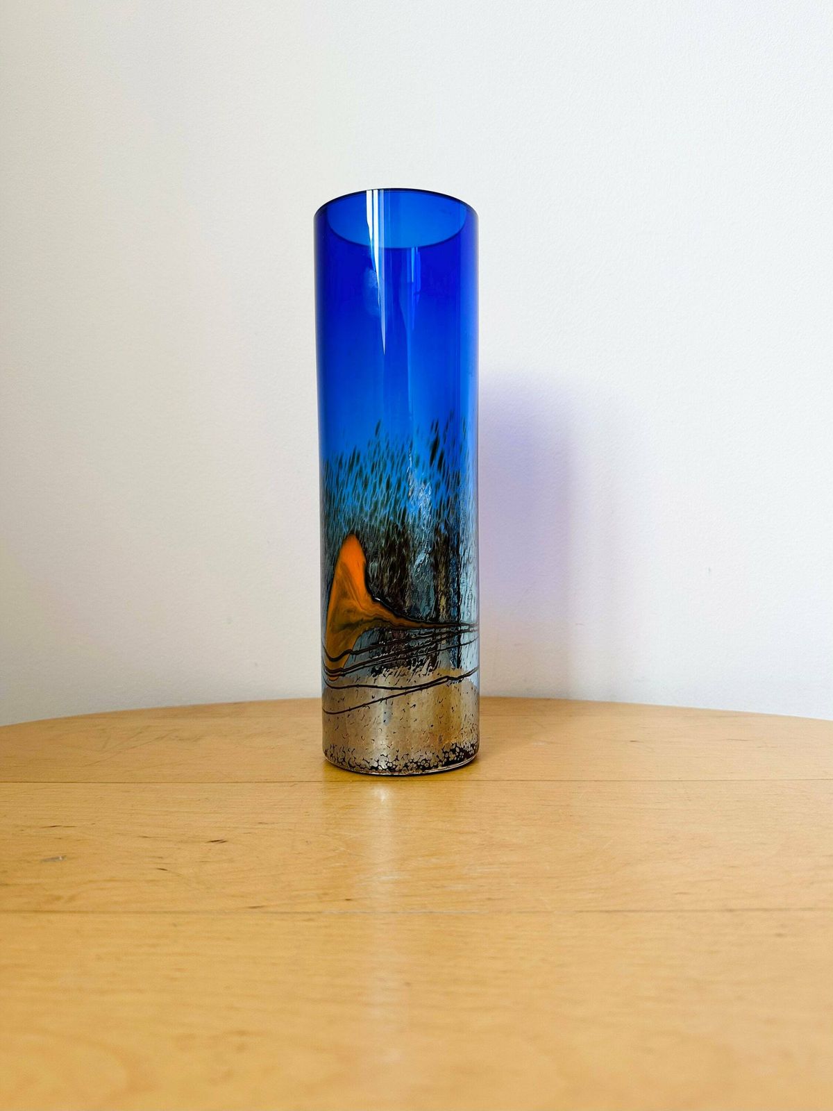 Milan Vobruba Vase, Glashyttan Gusum, Blue Glass photo vinterior