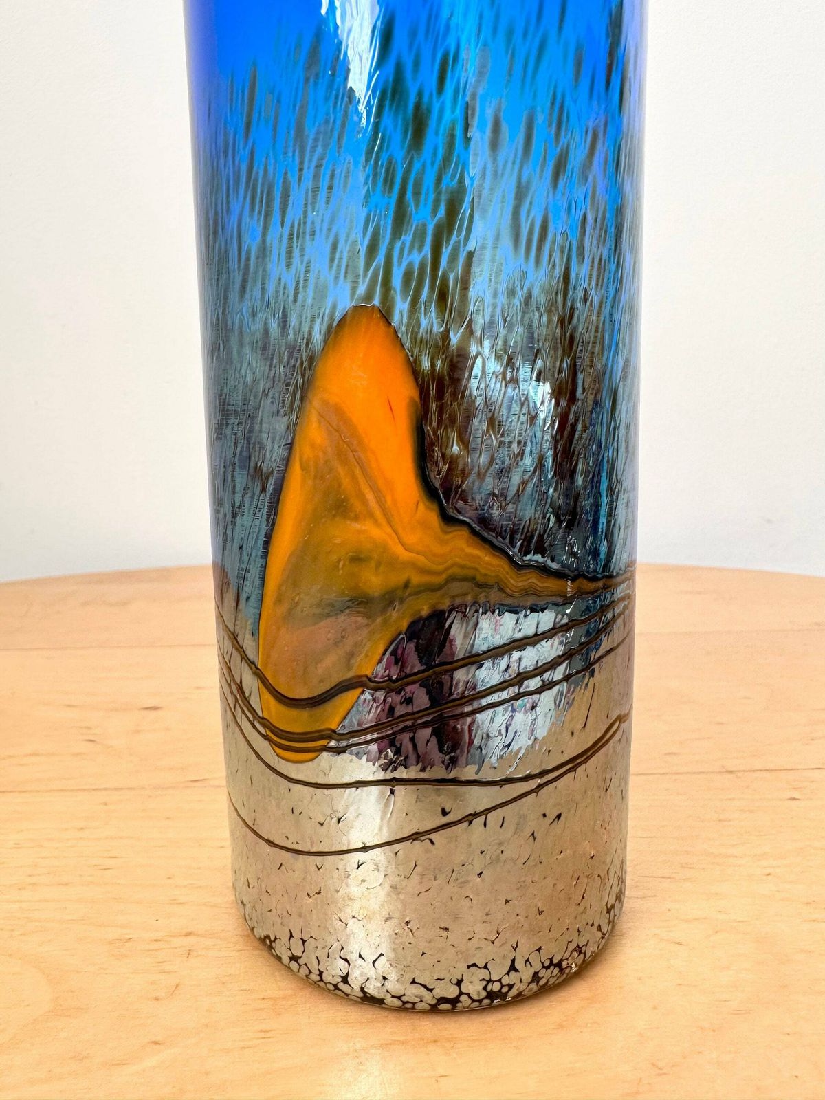 photo furniture Milan Vobruba Vase, Glashyttan Gusum, Blue Glass