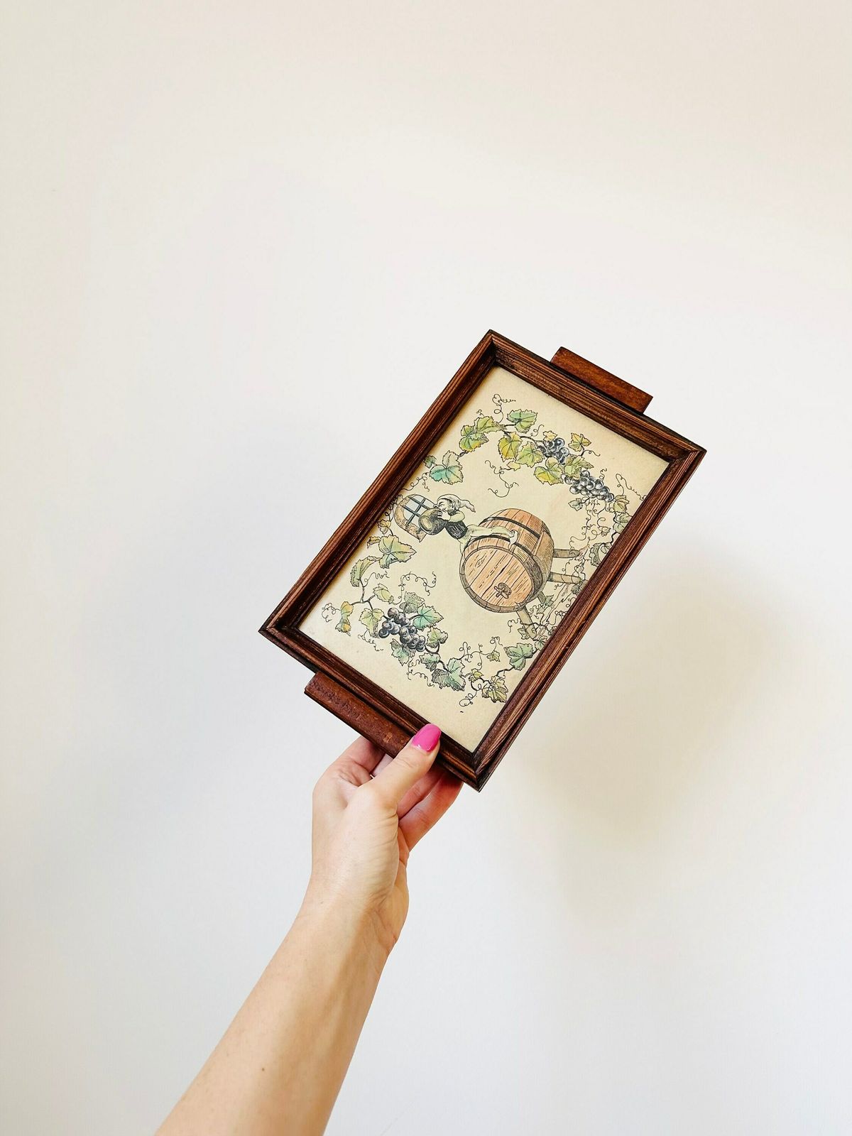 photo furniture Wooden Tray With Watercolour Painting, Handmade Wooden Tray, Decorative Serving Tray