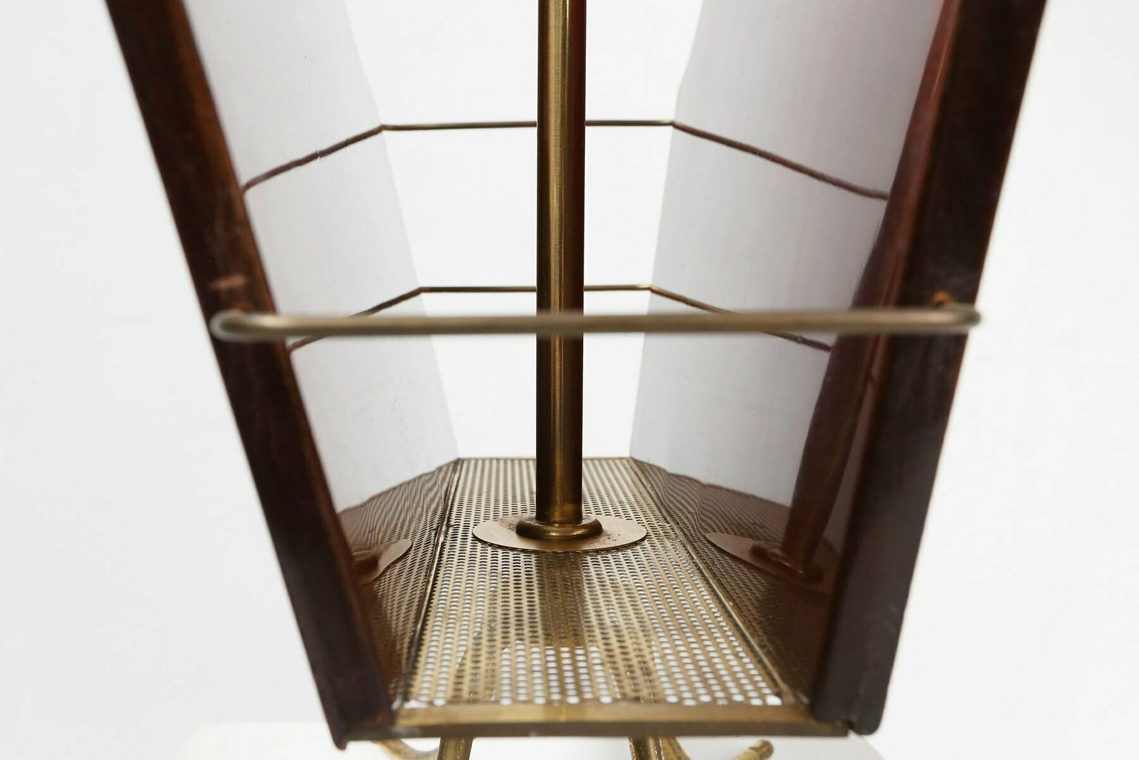 Magazine Rack With Messing Decorations And Feet, France, 1950s photo 559.0