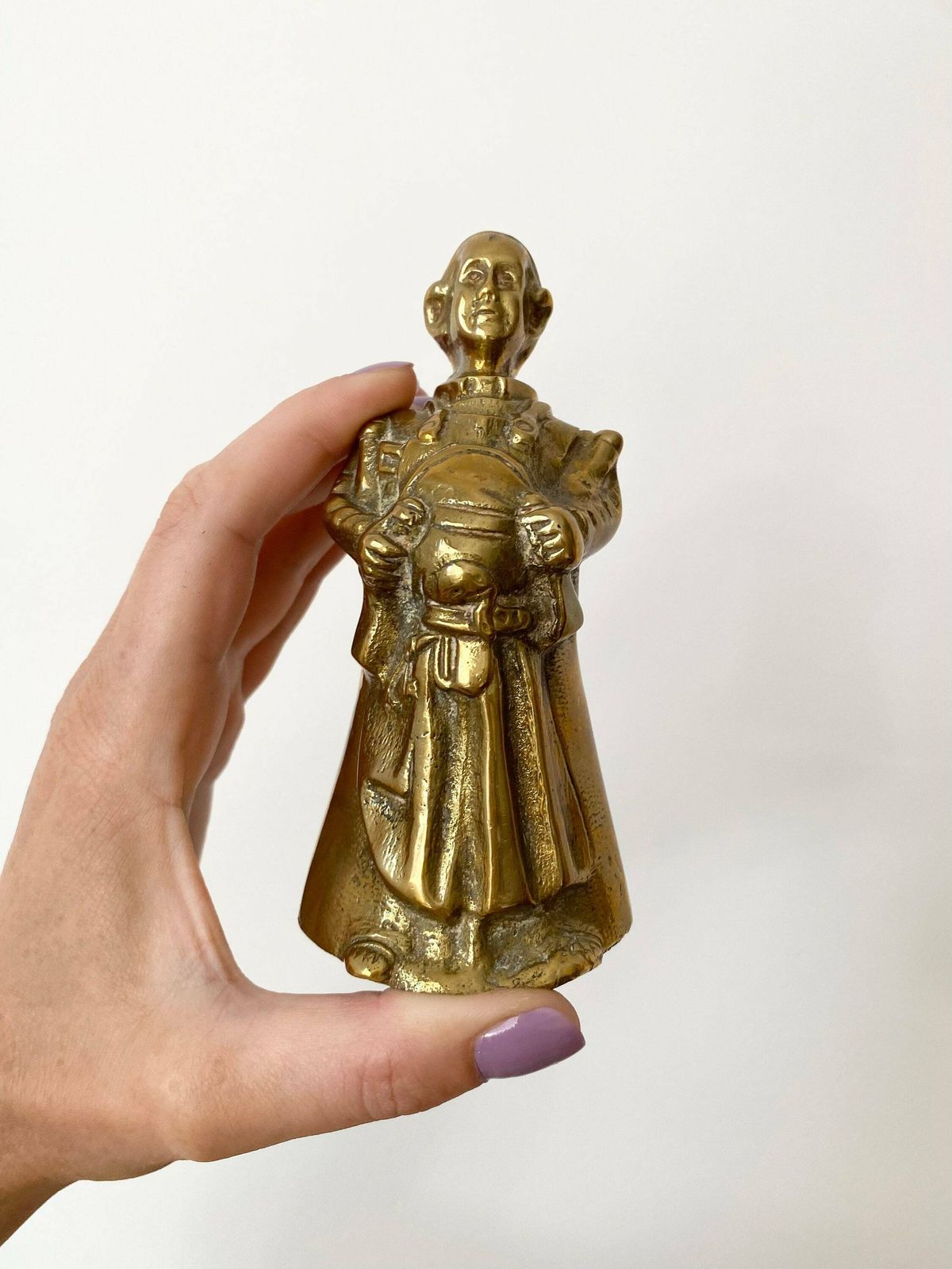 Rare Brass Monk Bell, Hand Bell, Brass Ornament, Collectible Bell photo for sale
