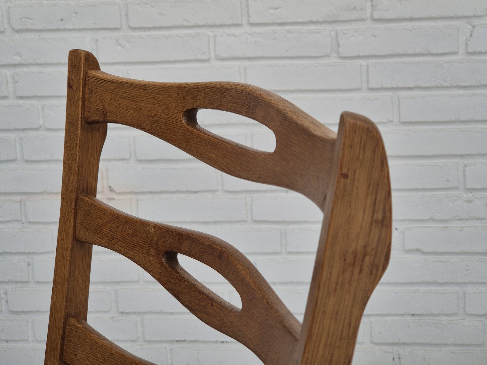 photo for sale 1970s, Set Of 4 Danish Dining Chairs In Oak Wood, Green Furniture Wool.