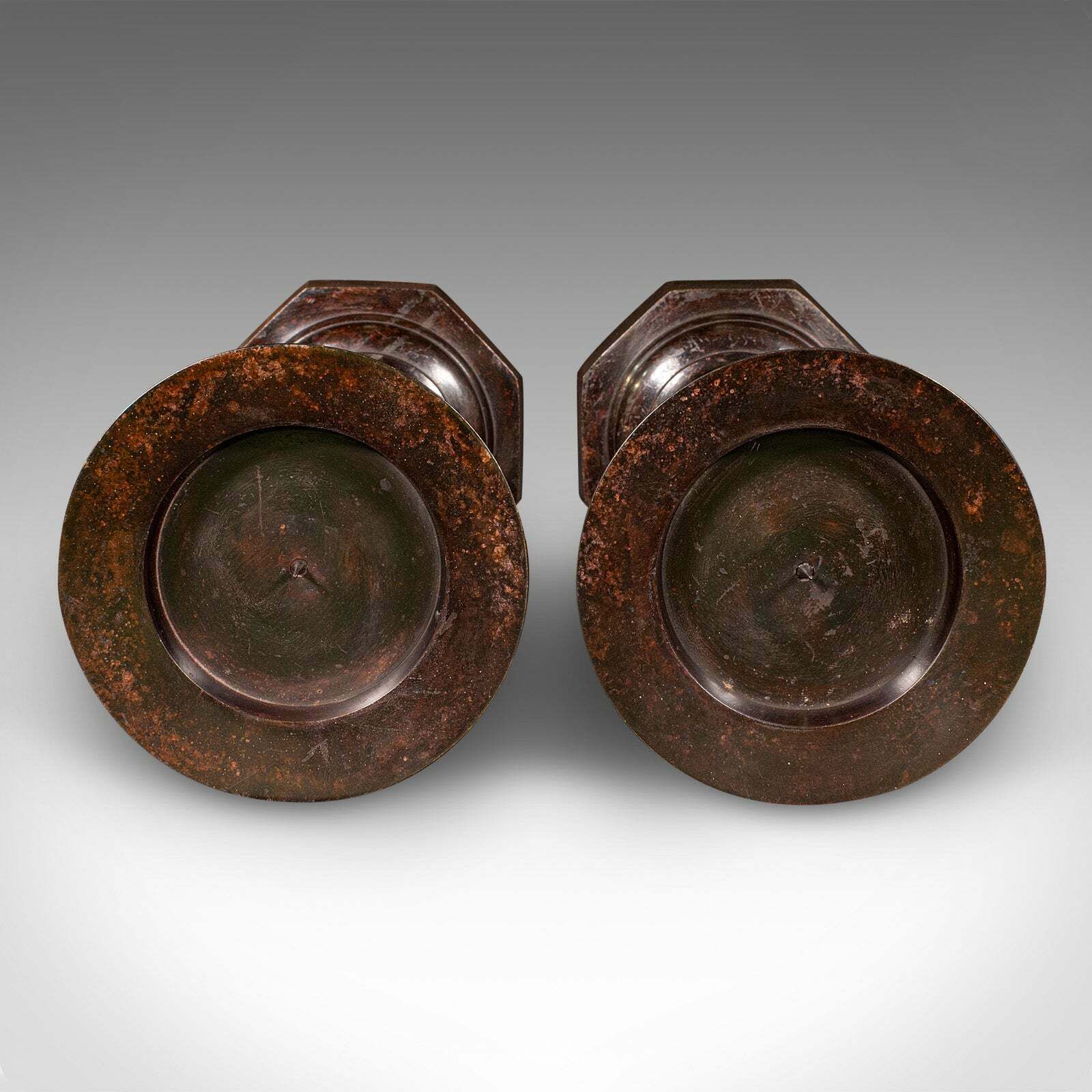 photo furniture Pair Of Vintage Candle Prickets, English, Candlestick, Ecclesiastical, Art Deco