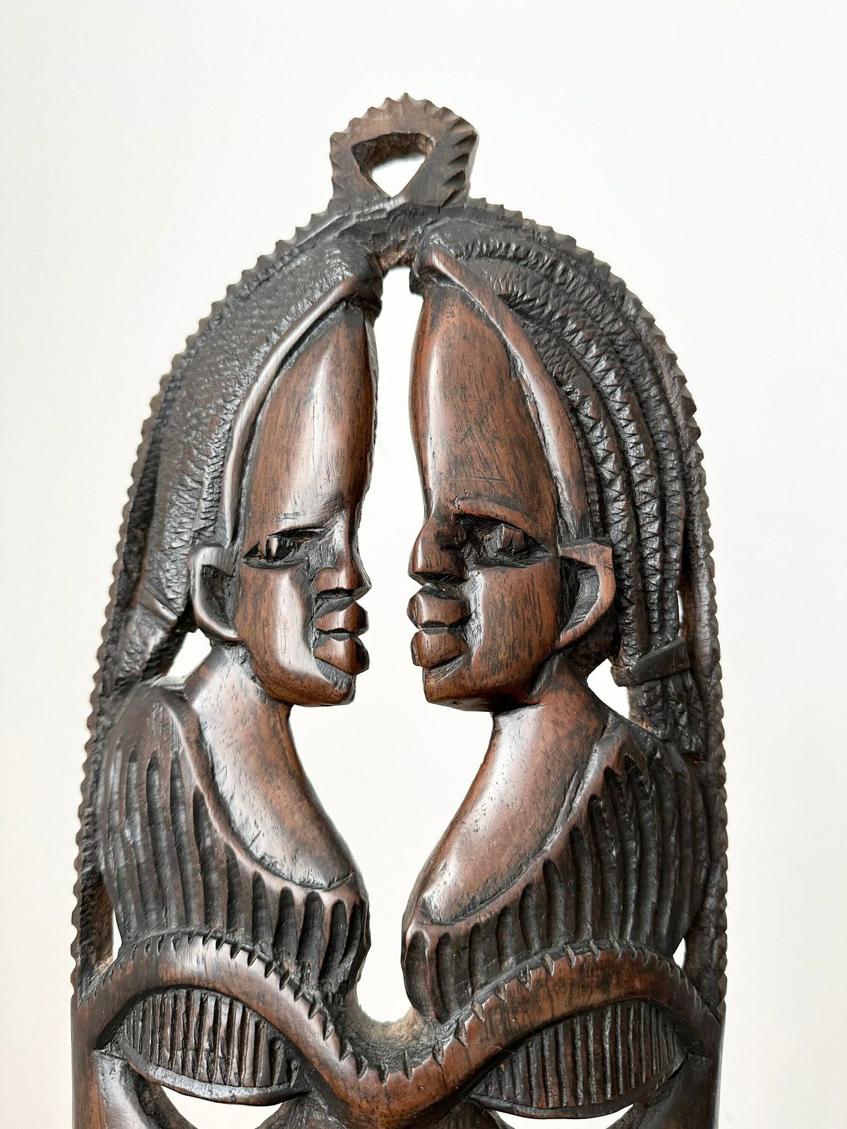 Vintage African Wood Carving Wall Hanging, Woman And Man Wall Plaque, Wall Hanging, African Art, Tribal Art photo for sale