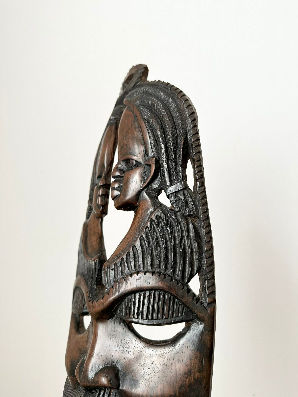 Vintage African Wood Carving Wall Hanging, Woman And Man Wall Plaque, Wall Hanging, African Art, Tribal Art photo vinterior