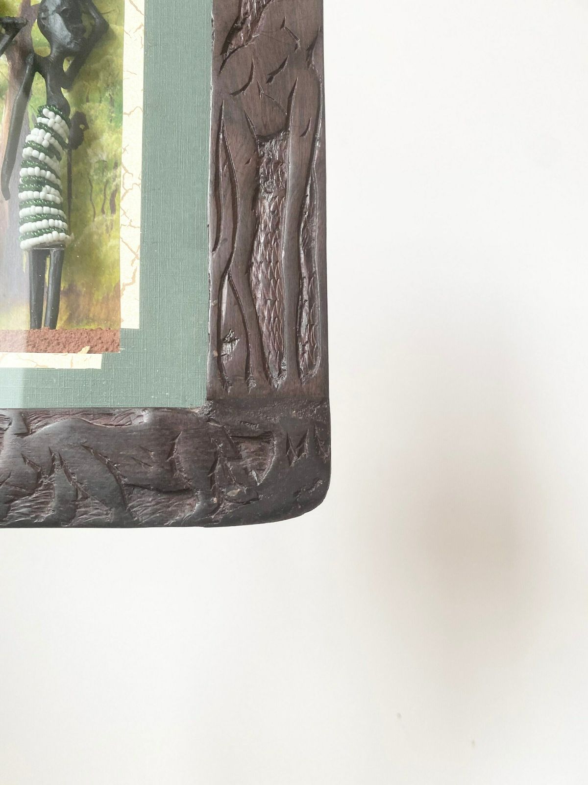 African Shadow Box, Framed African Man And Woman Figurines, Tanzania, African Wall Hanging photo Art