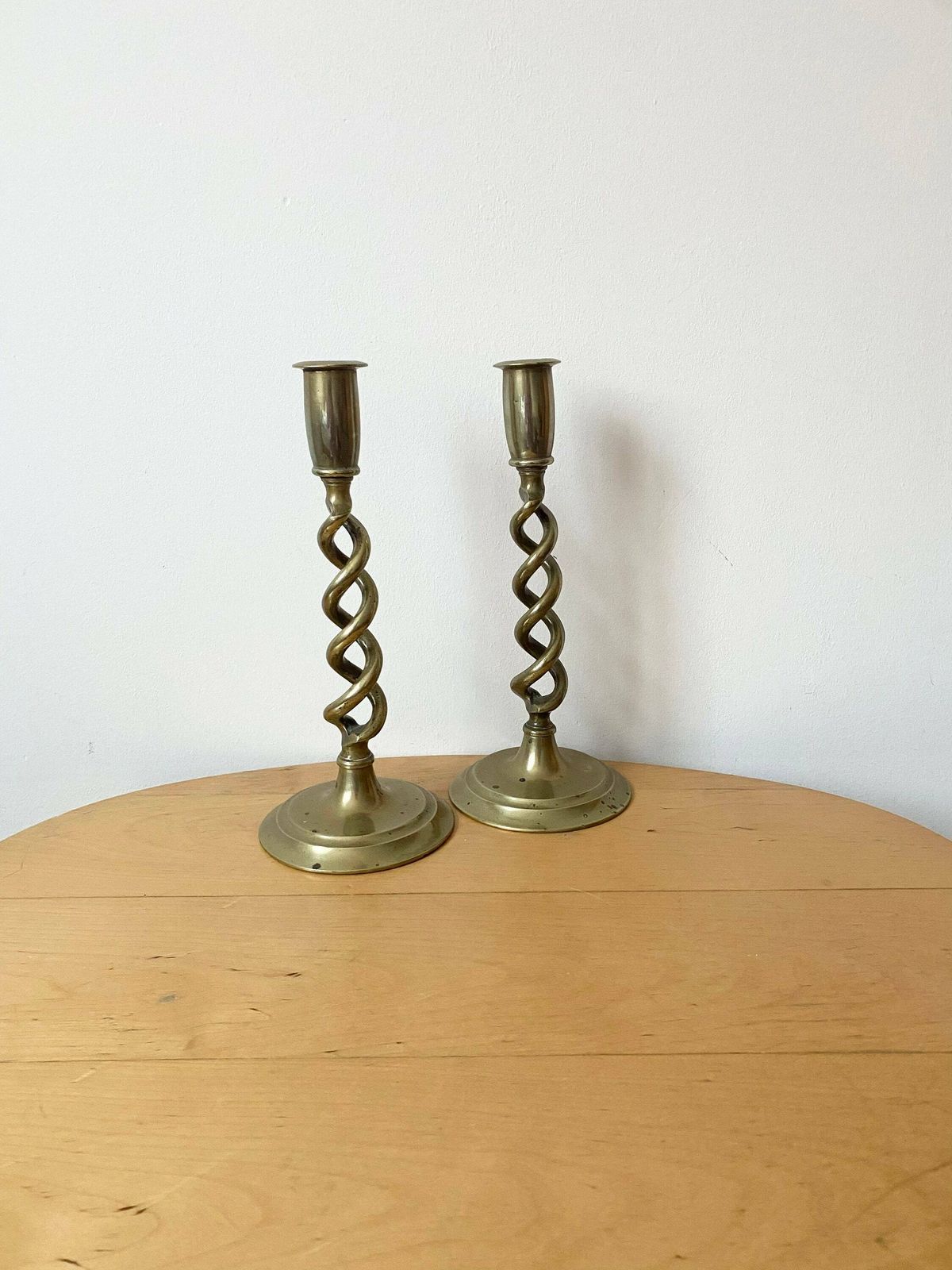 Brass Spiral Candlestick Holders, Pair Of Candleholders, Tall Candlesticks Holder photo buy