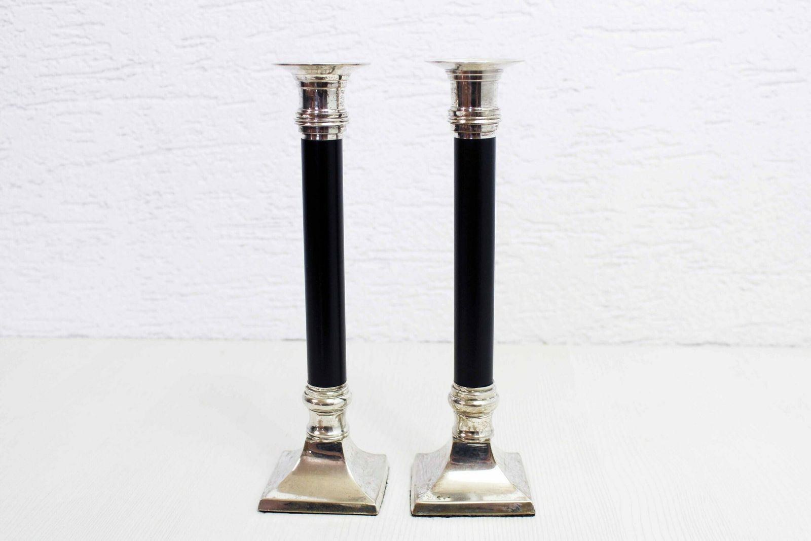 Pair Of Lucite And Silver Metal Candlesticks By Estrid Ericson Produced By Svenskt Tenn Stockholm, 1960