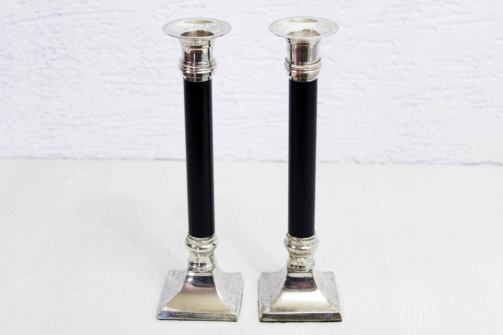 Pair Of Lucite And Silver Metal Candlesticks By Estrid Ericson Produced By Svenskt Tenn Stockholm, 1960 photo furniture