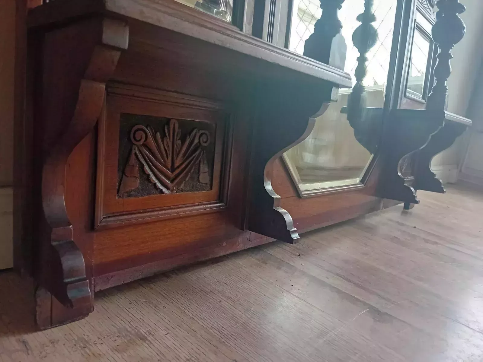 Beautiful Circa 1880 Victorian Mahogany Antique Overmantel Mirror photo vintage