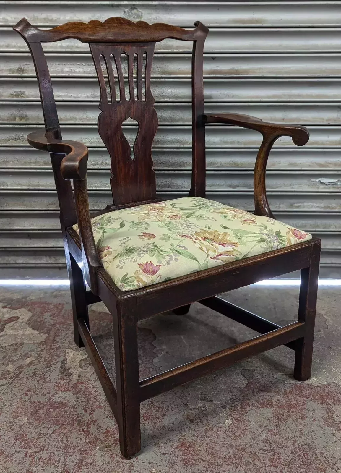 Georgian Oak Splat Back Chair, 1800s photo 249.0