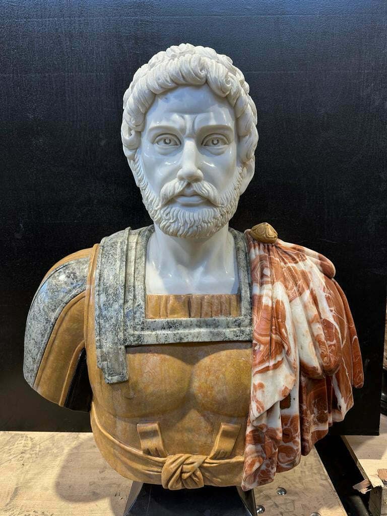 Rare, Greek Marble Bust On Plinth, One Of A Kind photo for sale