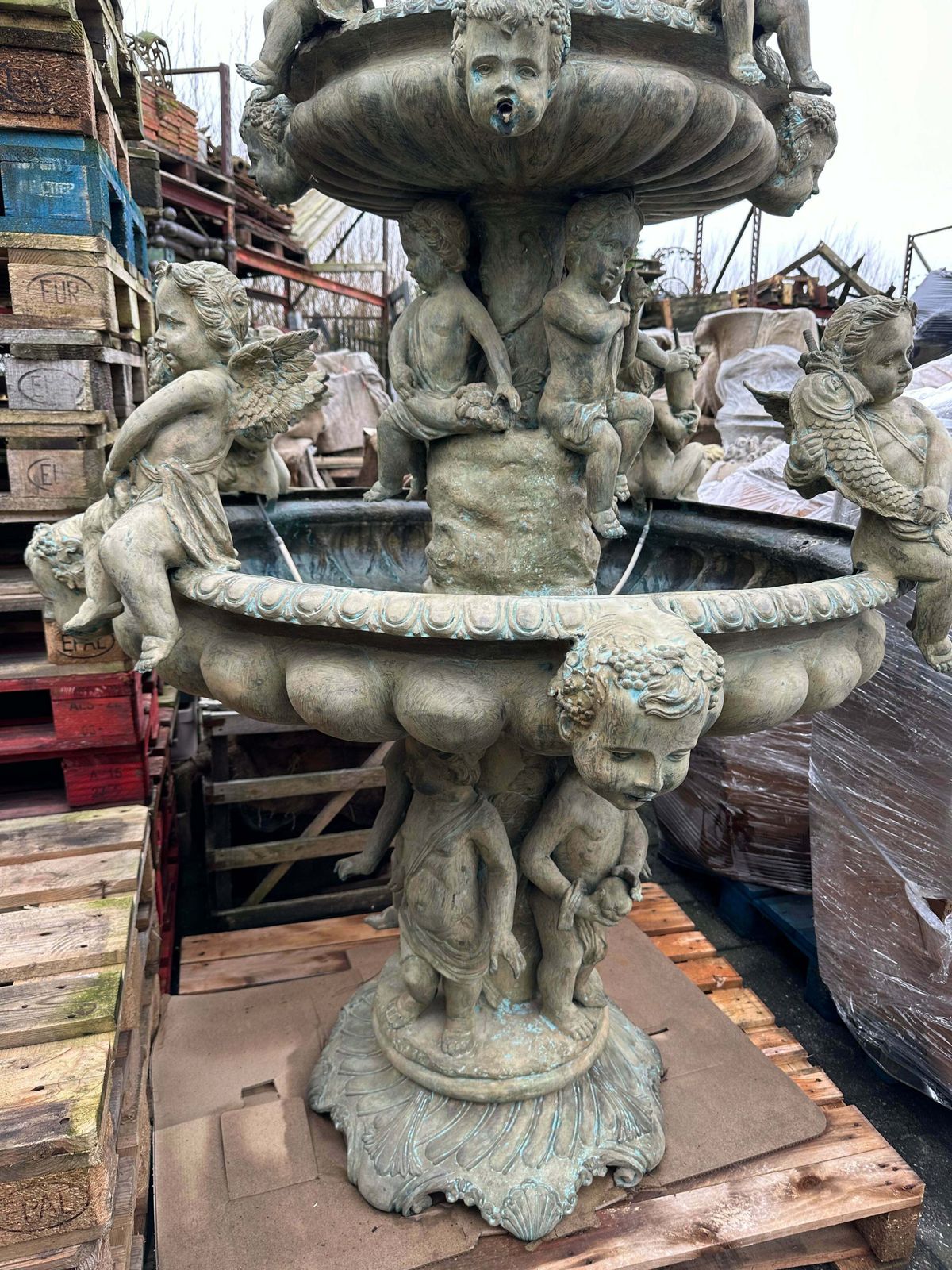 Fantastic, 1920’s Solid Bronze French Cherub Water Fountain photo 12995.0
