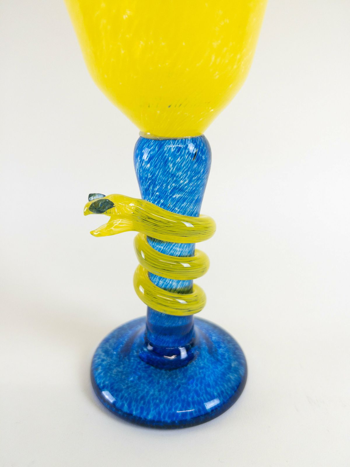 Art Glass Snake And Goblet By Heino Lance For Jan Stievens Glashytta   Vintage Swedish Collectible Glass photo 81.0