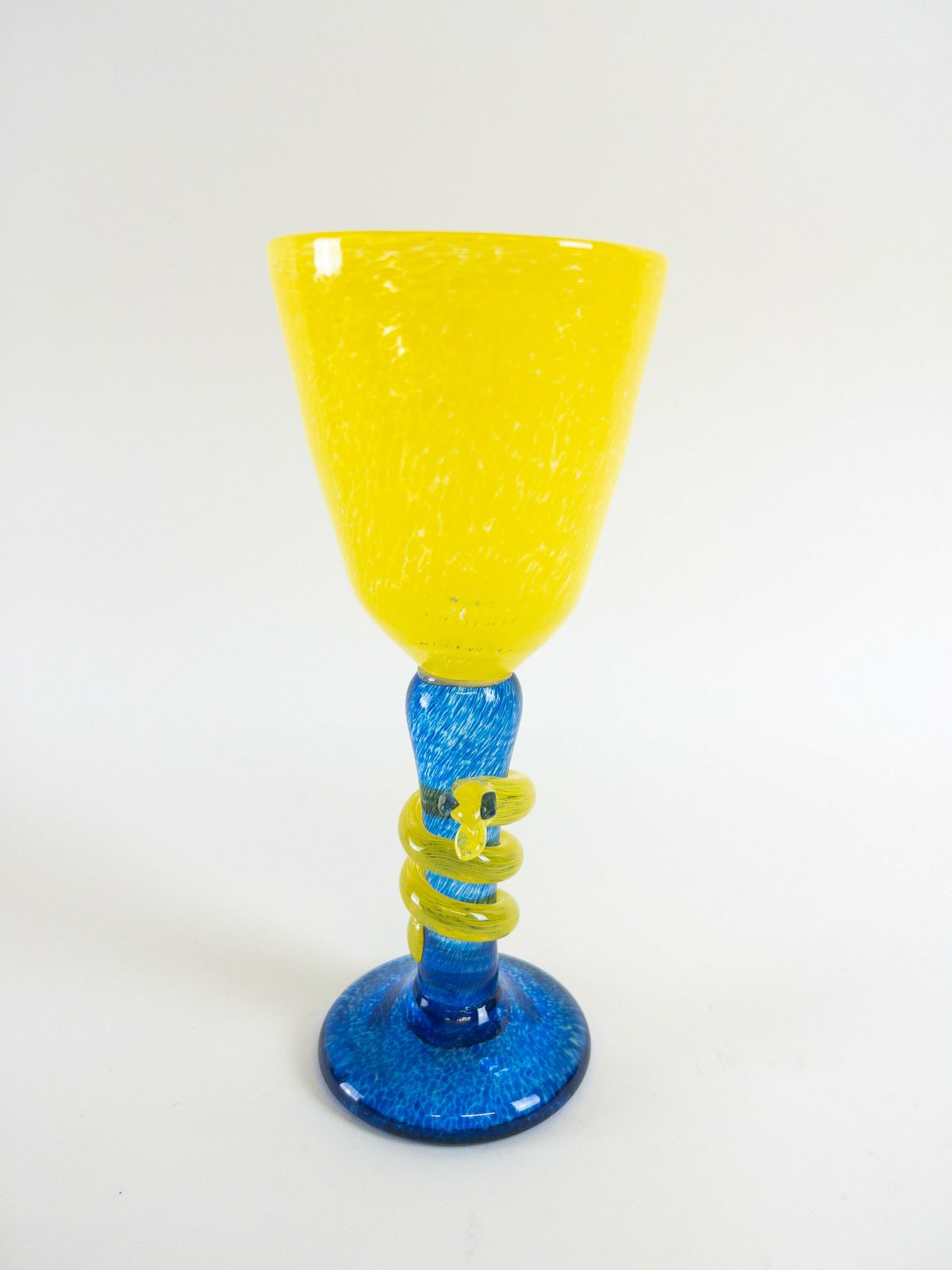 Art Glass Snake And Goblet By Heino Lance For Jan Stievens Glashytta   Vintage Swedish Collectible Glass photo buy