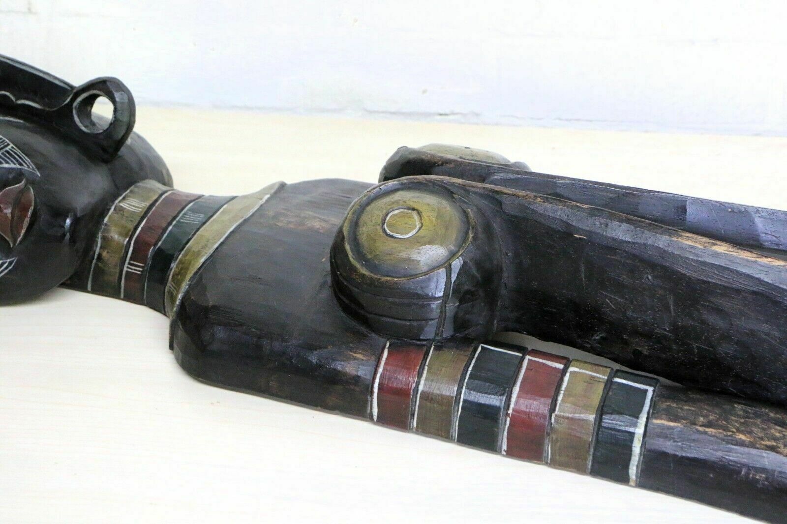 photo for sale Large Vintage African Carved Female Figure Flat Backed Wall Hanging Mid 20th C.