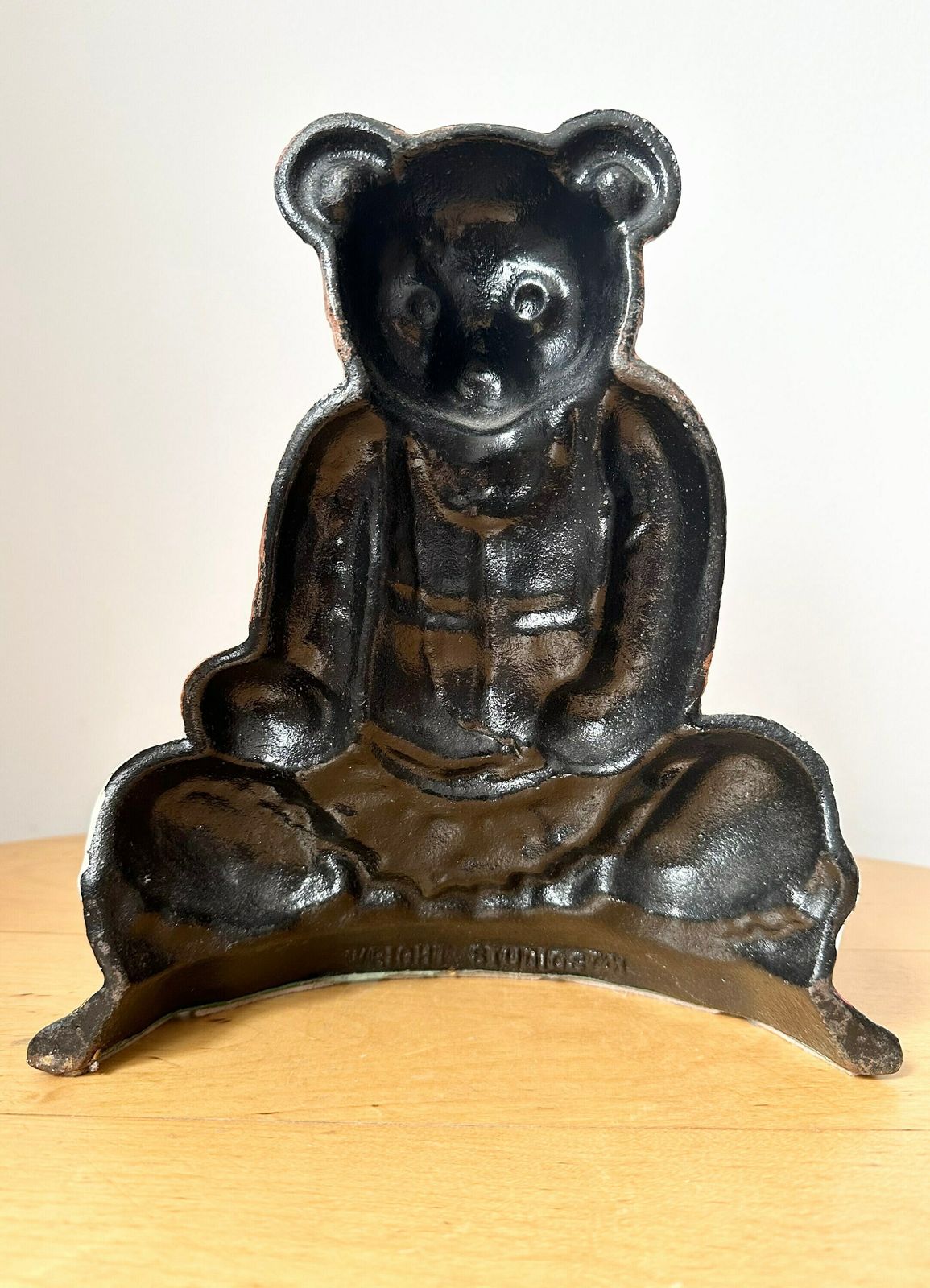 Large “Wright Studios'' Teddy Bear Cast Iron Door Stop photo buy