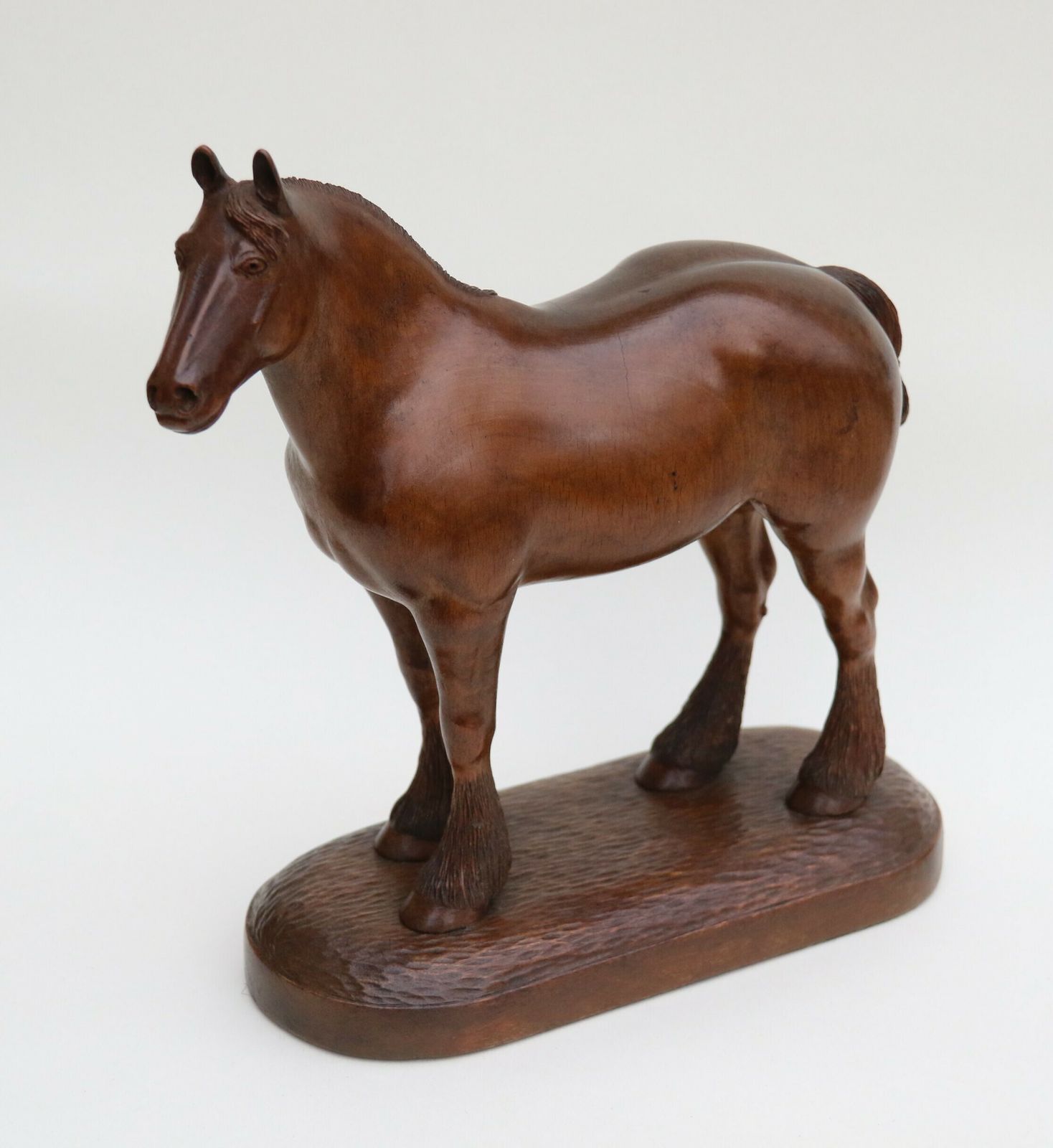 An  English Hand Carved Study Of A Belgian Draught Horse Stallion, Circa 1930 photo furniture