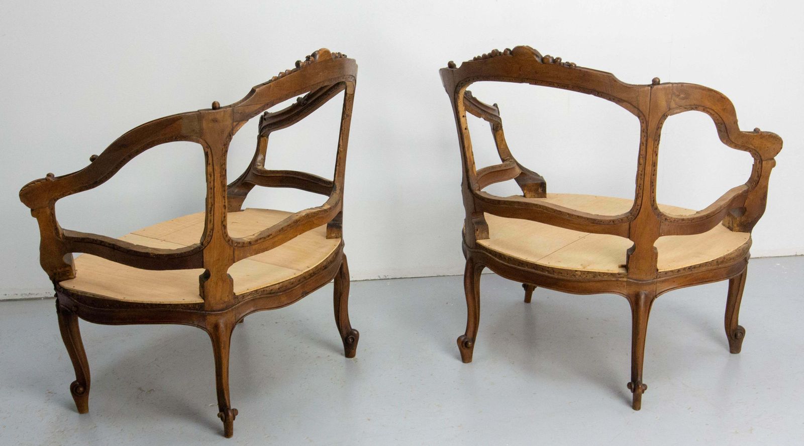 Pair Of Louis XV Revival Open Armchairs To Cane Or Upholster French, 19th C photo vinterior