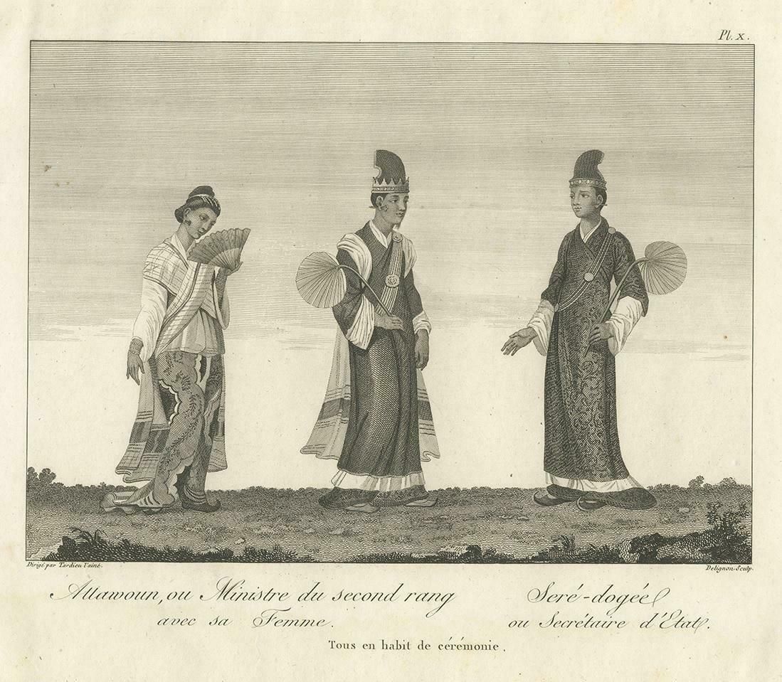 Antique Print Of A Burmese Minister And Secretary By Symes, 1800 £129.25 photo furniture