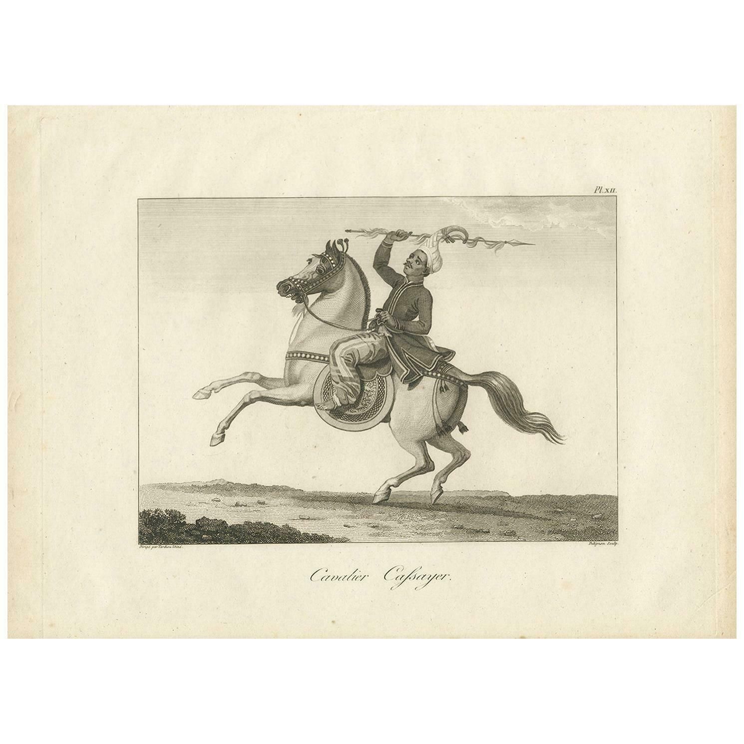 Antique Print Of A Burmese Warrior By Symes, 1800