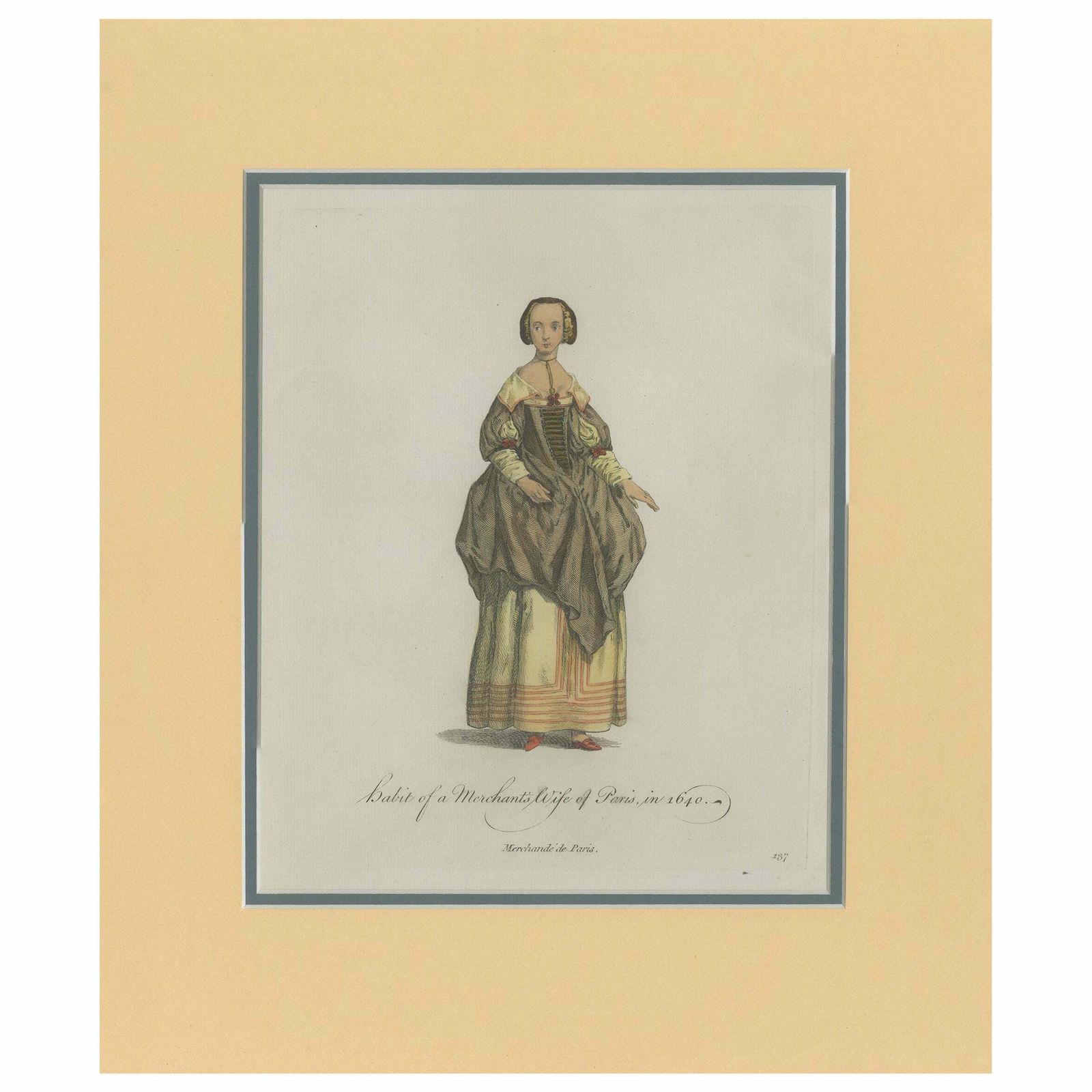 Antique Print Of A Merchant's Wife In Paris By Jefferys '1757'