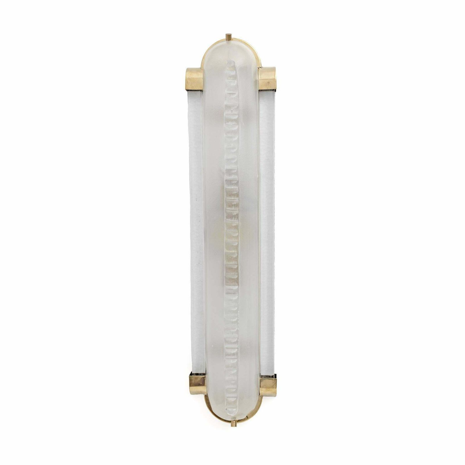 Pair Of Big Art Dèco Style Brass And Frosted Murano Glass Sconces photo Lighting