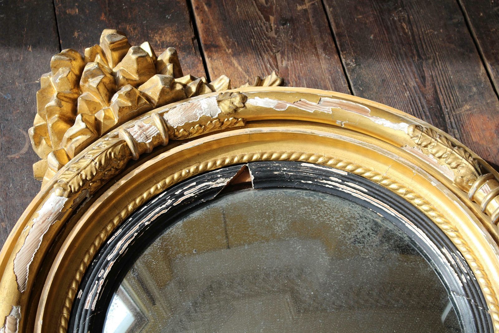 Early 19th Century William IV Gilt Convex Mirror Country House Antique photo vinterior