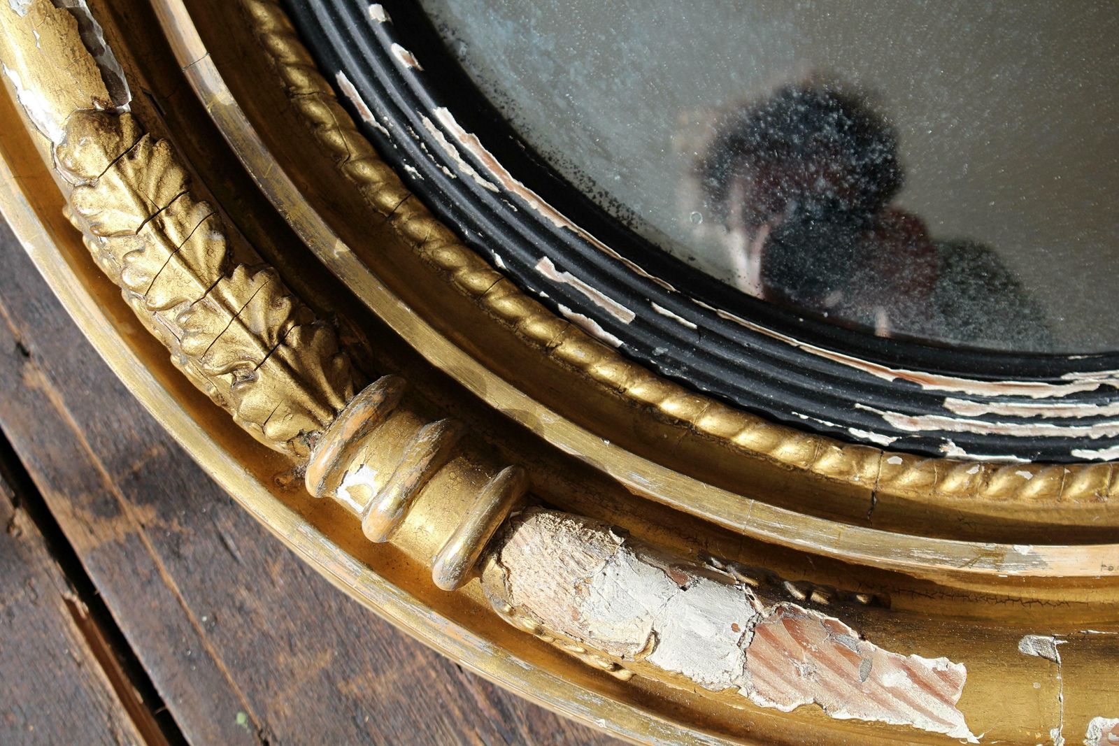 Early 19th Century William IV Gilt Convex Mirror Country House Antique photo vintage
