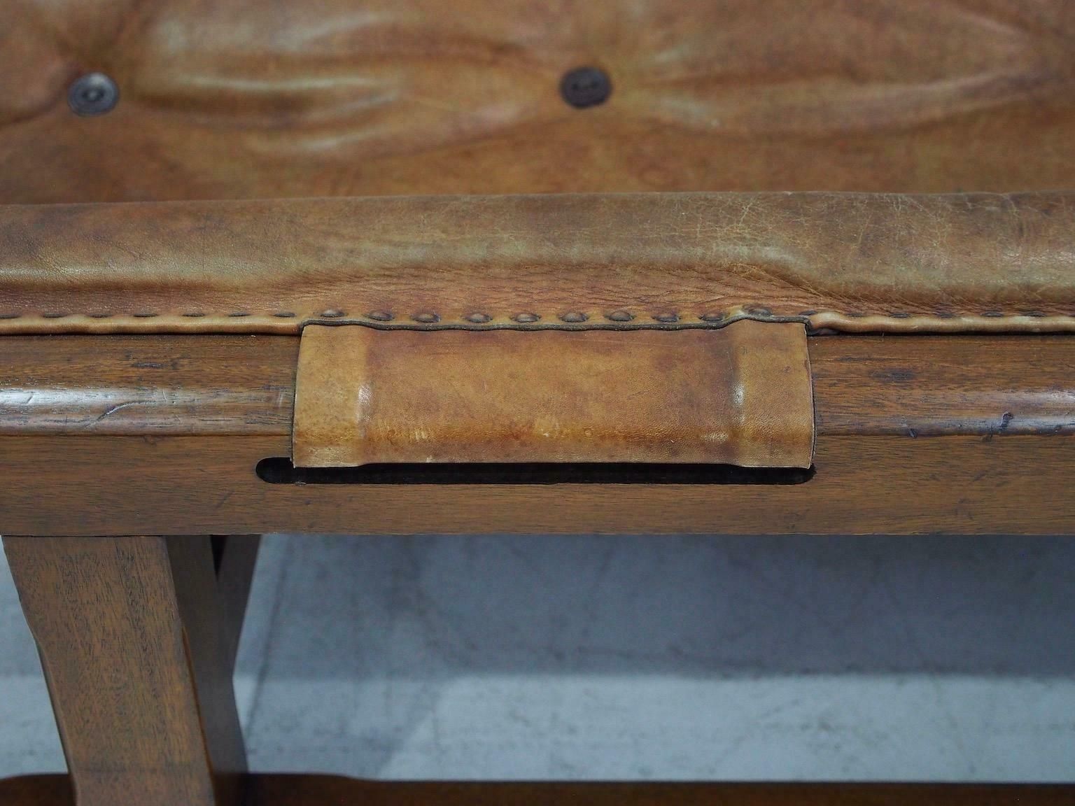 20th Century Brazilian Brown Leather And Hardwood Sofa photo vinterior