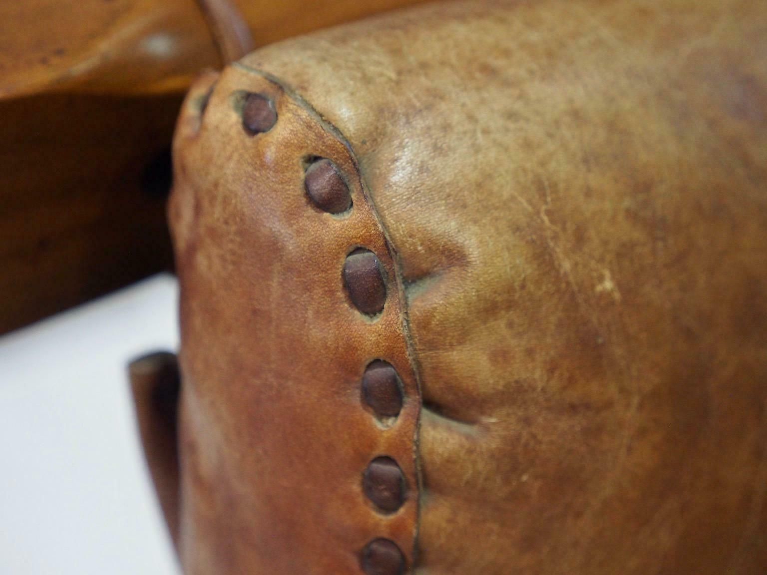 Furniture 20th Century Brazilian Brown Leather And Hardwood Sofa photo
