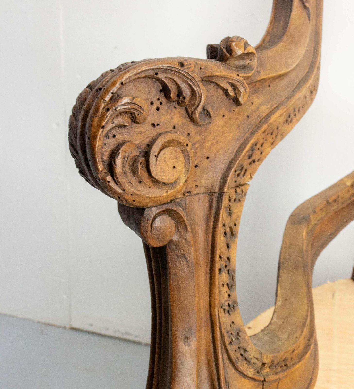 photo furniture Louis XV Roccoco Revival Walnut Open Sofa To Cane Or Upholster French, 19th C