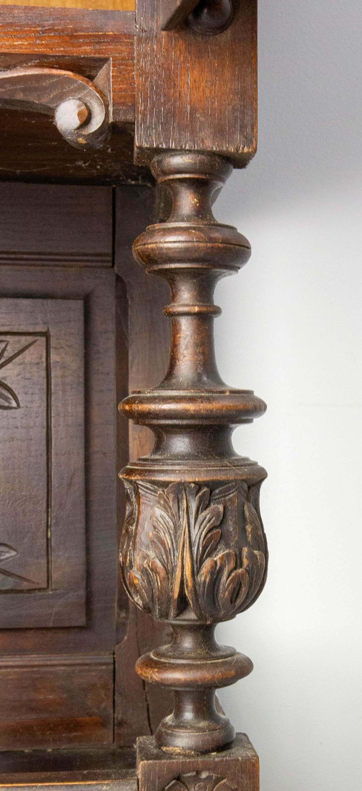 Furniture French Brittany Dressoir Buffet Chesnut Cabinet With Blazons, Late 19th Century photo