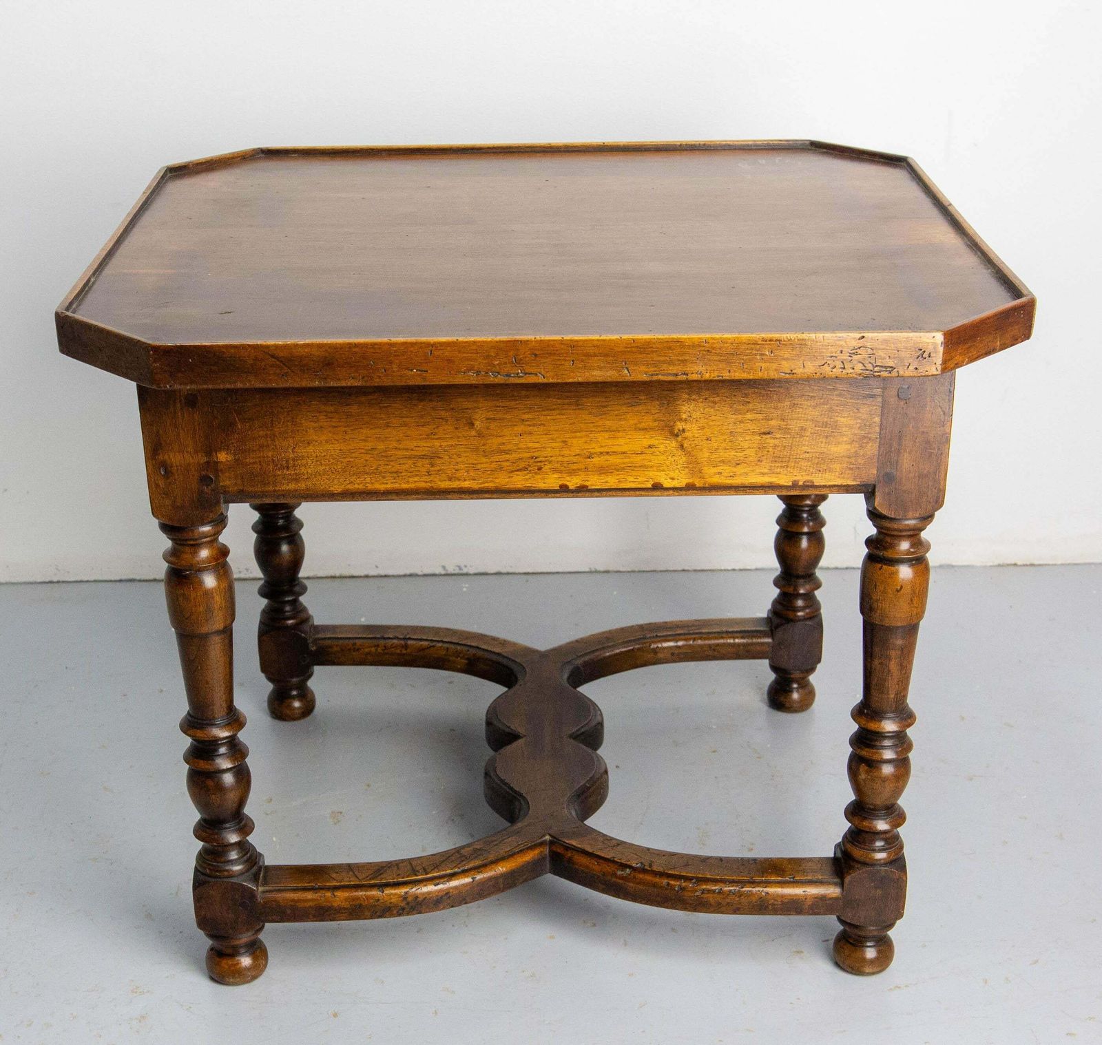photo for sale Antique French Walnut Coffee Table End Table With Drawer Circa 1940