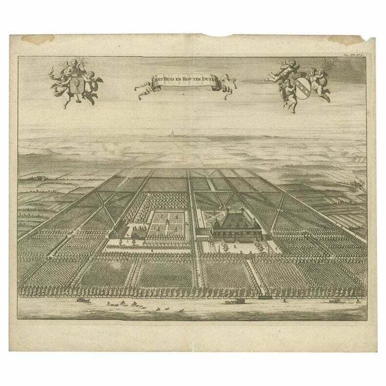 Antique Print Of The Oostkapelle Estate By Smallegange, 1696