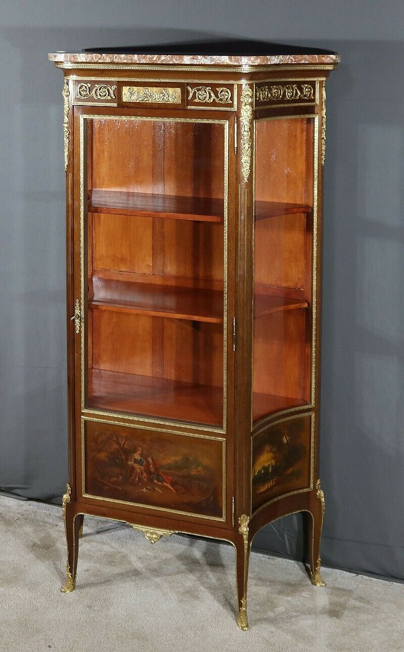 Mahogany Showcase, Transition Louis XV Louis XVI Style – 1900 photo furniture
