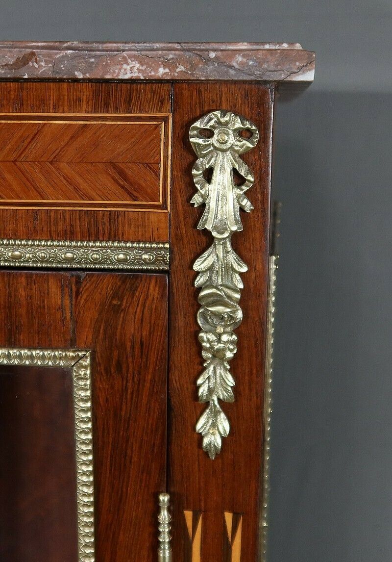 Small Showcase In Marquetry On All Sides, Louis XVI Style – 1920 photo vintage