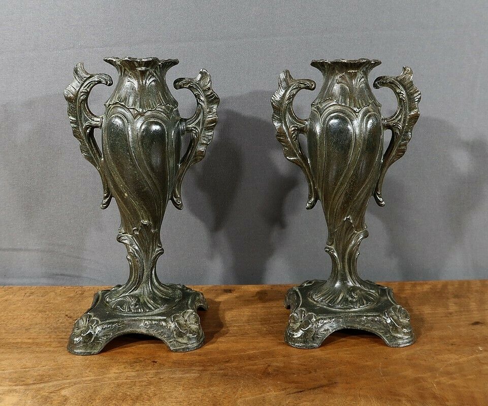 Pair Of Soliflores In Regulates, Art Nouveau   Late 19th Century photo Home Decor