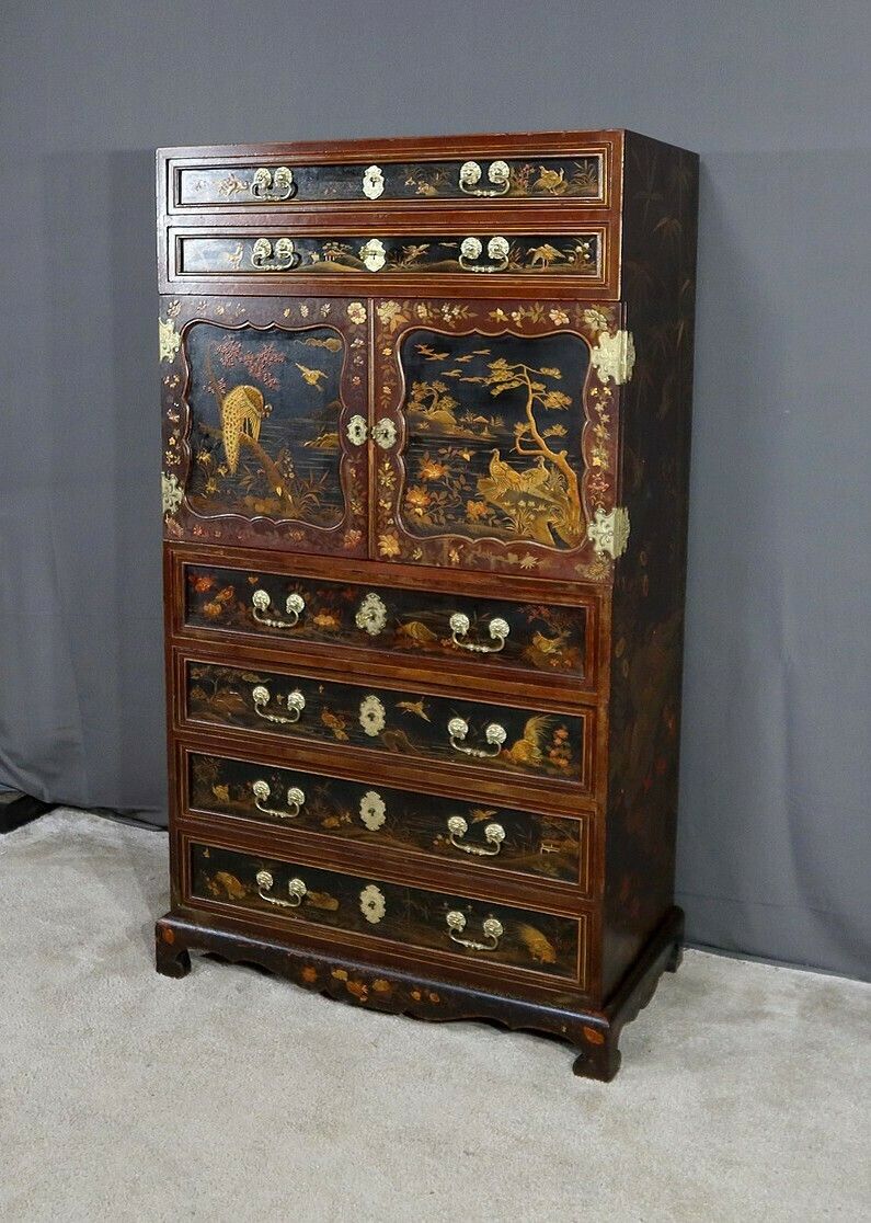 Chinese Cabinet In Lacquered Wood And Painted Wood – Early 20th Century photo furniture