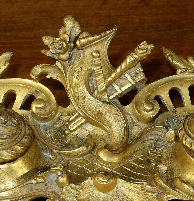 Gilt Bronze Inkwell, Rocaille Louis XV Style – Late 19th Century photo for sale