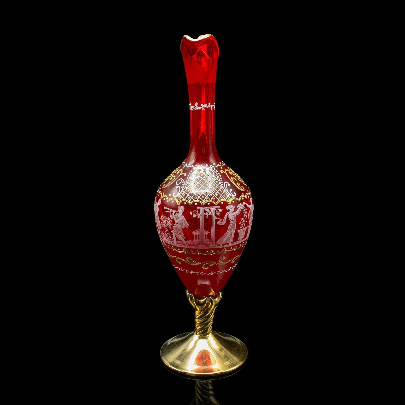 Vintage Aperitif Serving Set, Italian, Art Glass, Ewer, Wine Glasses, Circa 1970 photo for sale