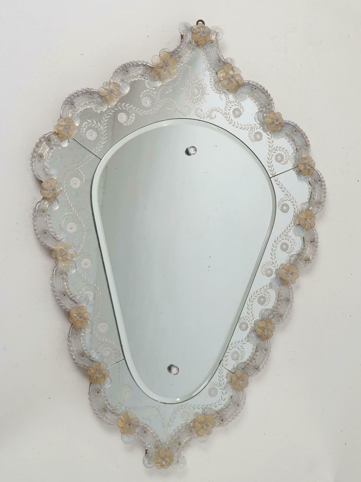 Mid Century Murano Glass Console Table And Mirror photo vinterior