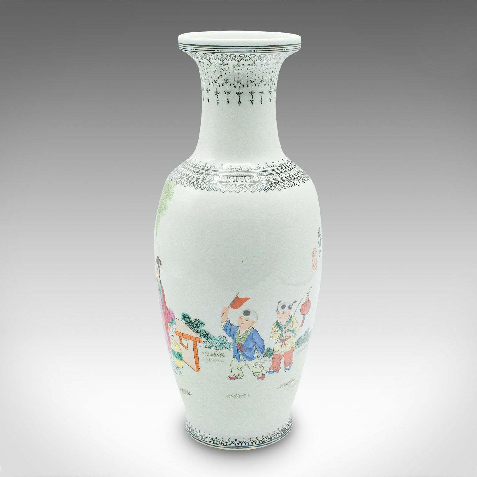Vintage Flower Vase, Chinese, Ceramic, Stem Sleeve, Mid Century, Circa 1960 photo vinterior