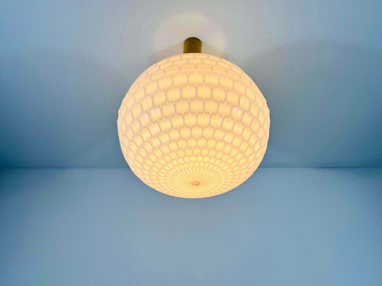 Whitw Pendant Lamp By Aloys Gangkofner For Peill And Putzler, 1970s photo vintage