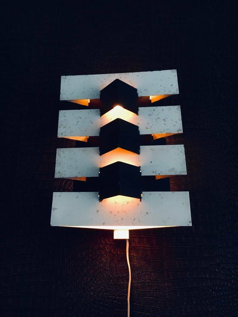 Modernist Geometric Wall Lamp By J.J.M. Hoogervorst For Anvia Almelo, Netherlands 1960's photo 250.0