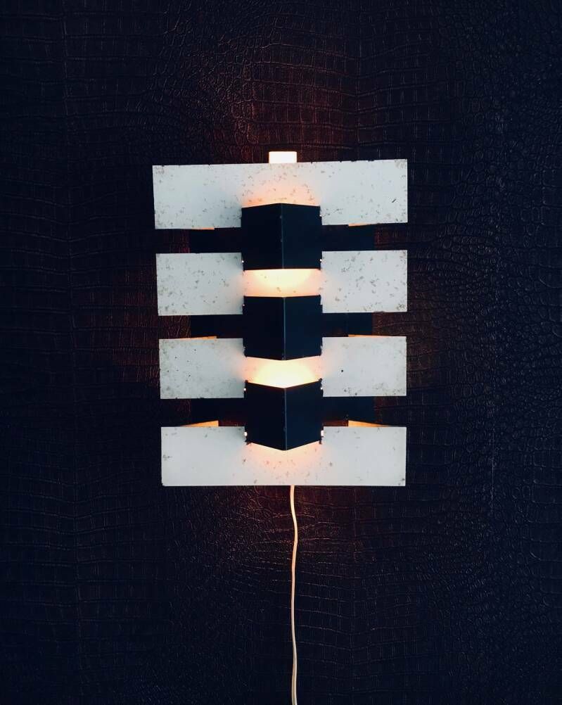 250.0 Modernist Geometric Wall Lamp By J.J.M. Hoogervorst For Anvia Almelo, Netherlands 1960's photo