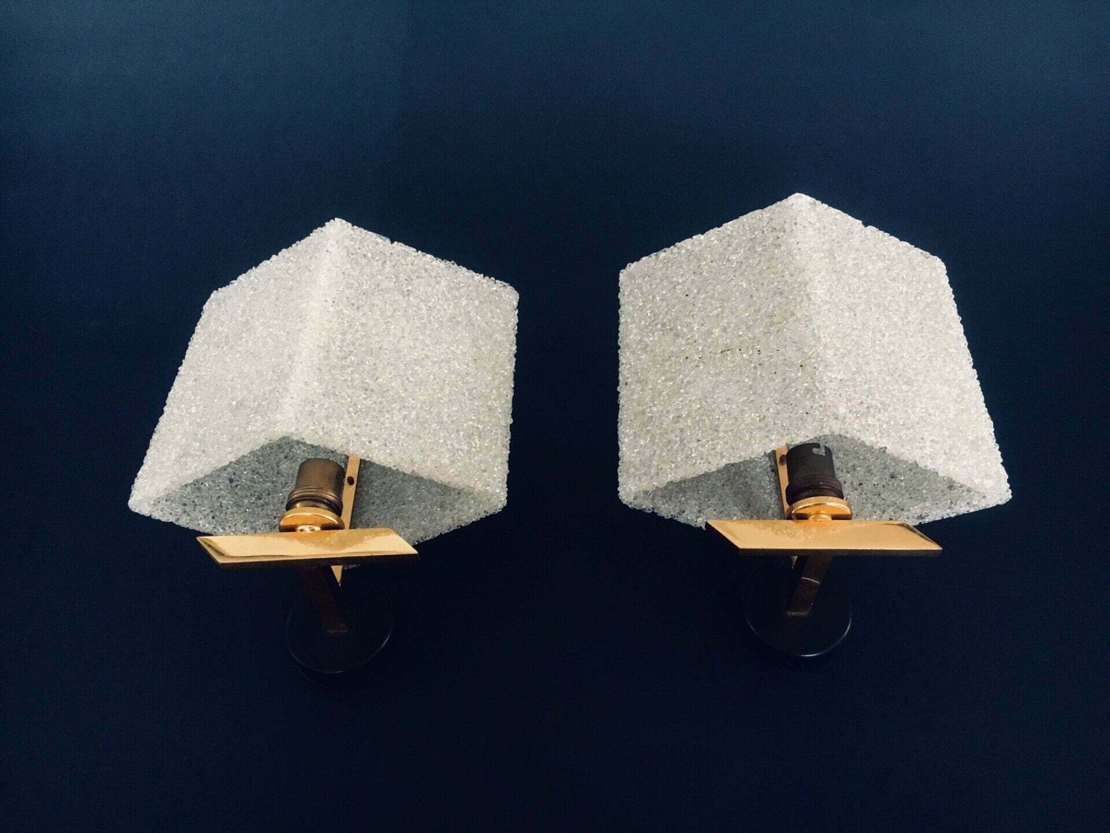 Franse Design Wandlampen, Inbouw – Set Van 2, Ca. Jaren 1960 photo vintage