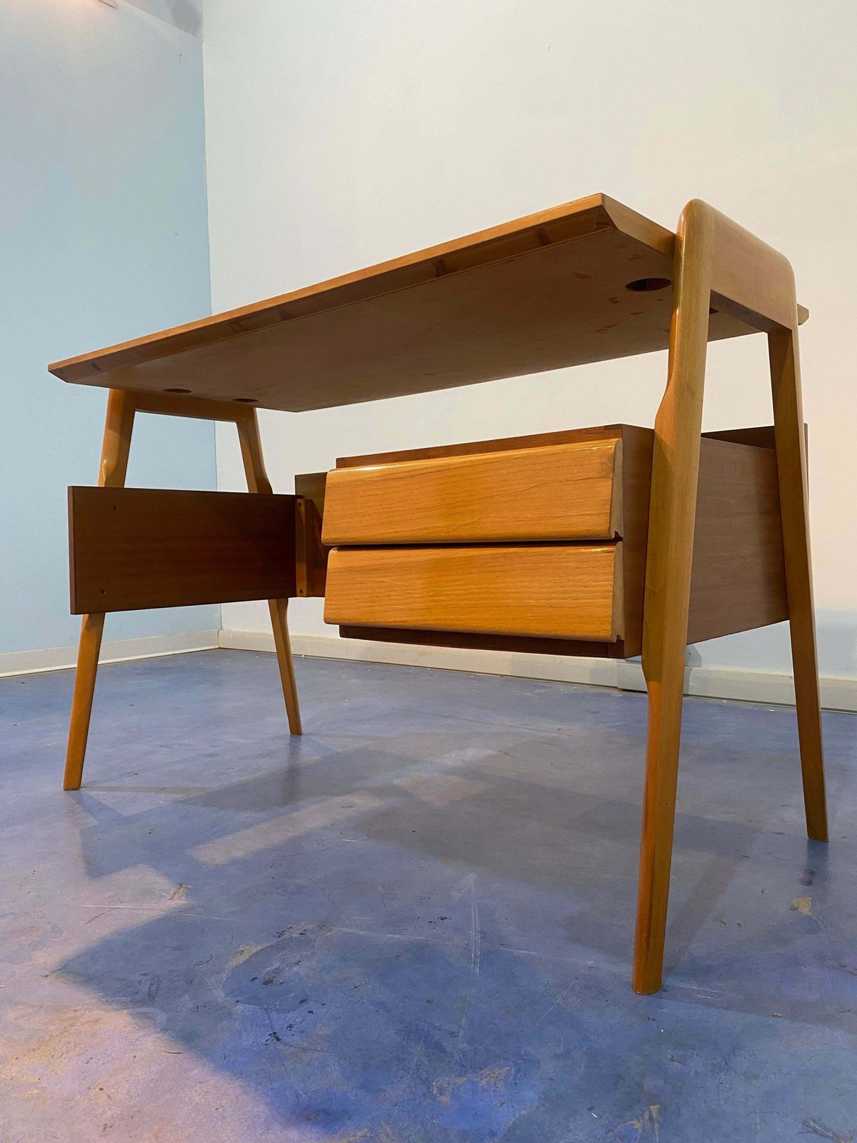 Italian Mid Century Modern Desk And Chair Designed By Vittorio Dassi In 1950s photo buy