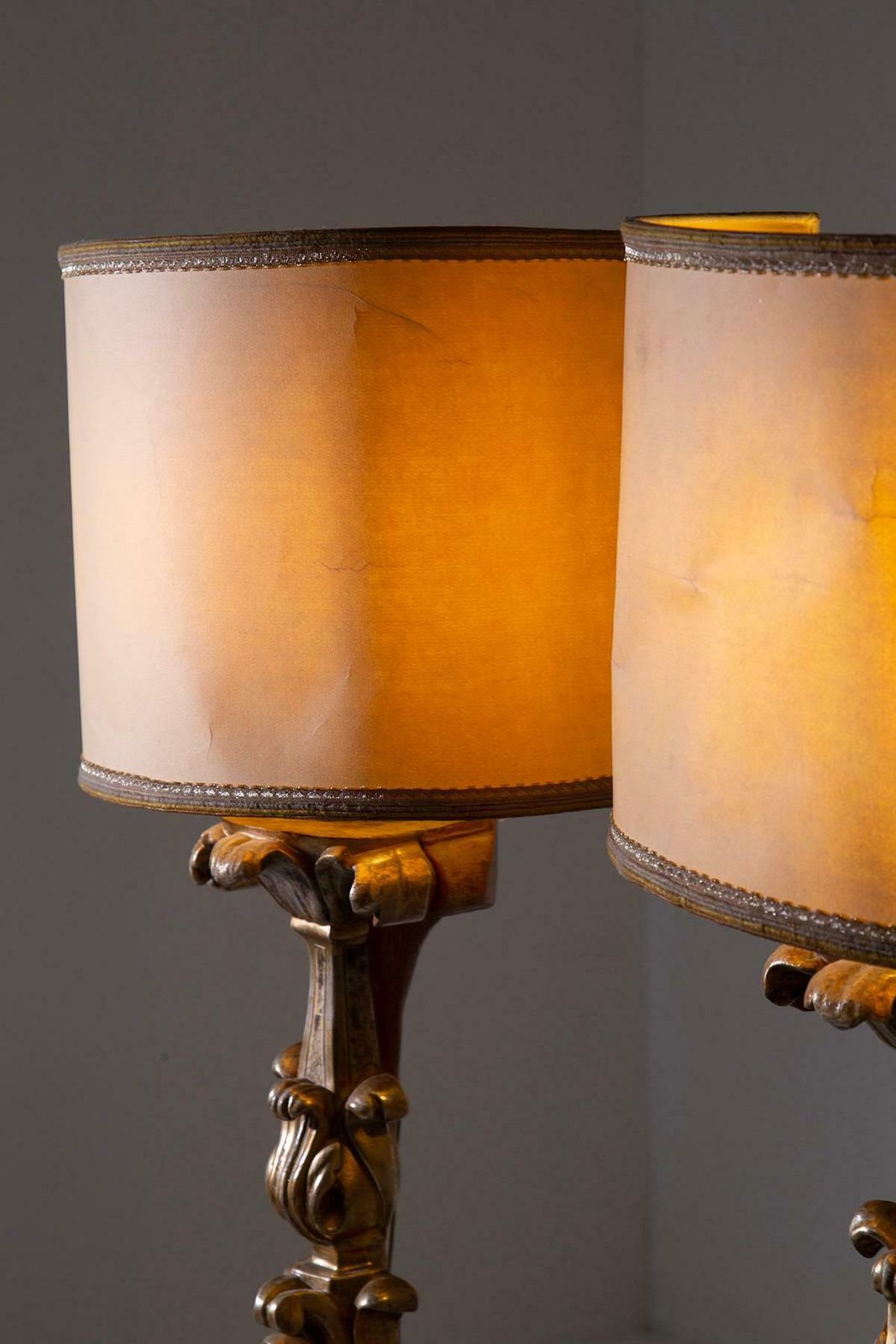 Pair Of Antique Wooden Lamps, Gilded By Pietro Cipriani photo 7770.0