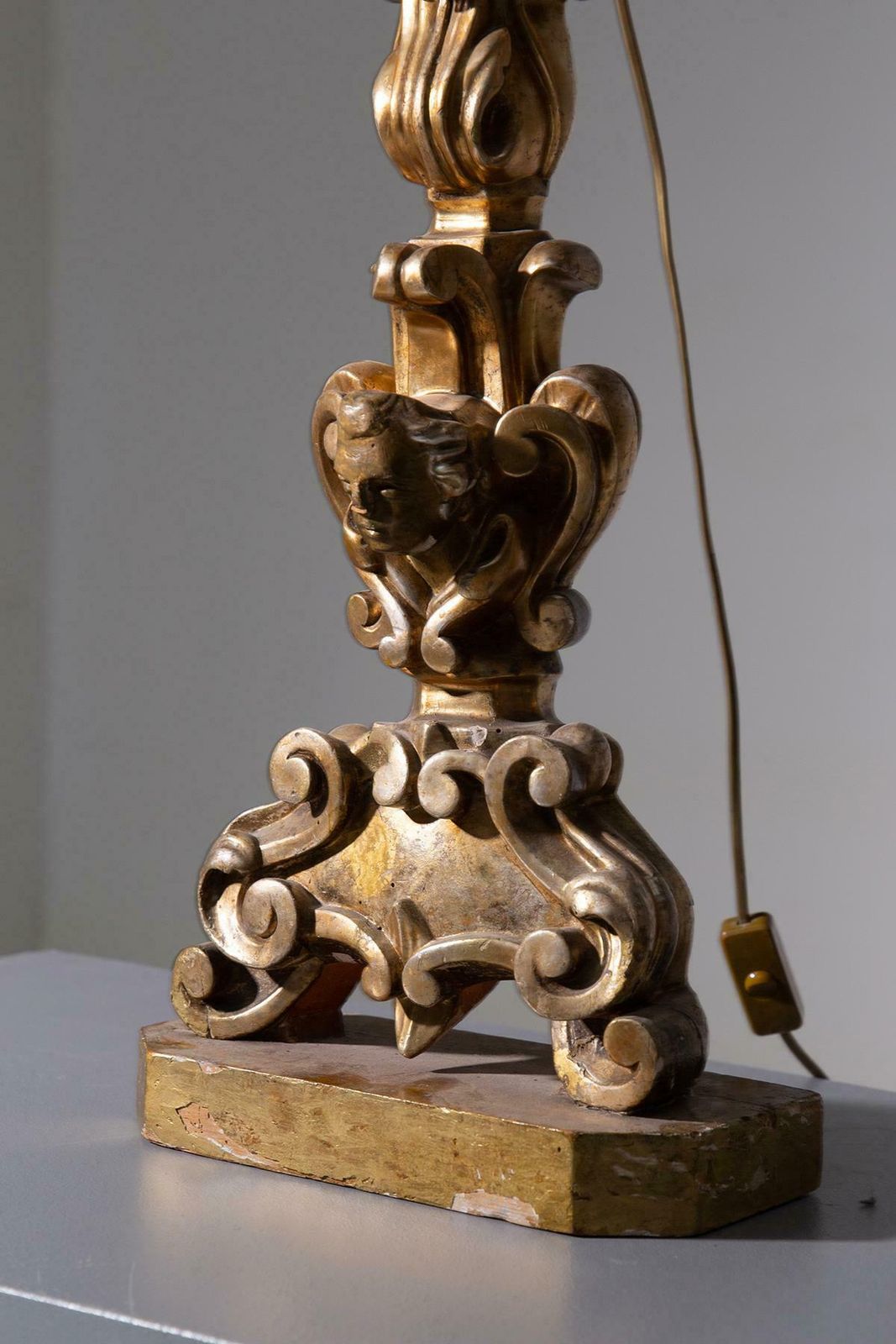 Pair Of Antique Wooden Lamps, Gilded By Pietro Cipriani photo buy
